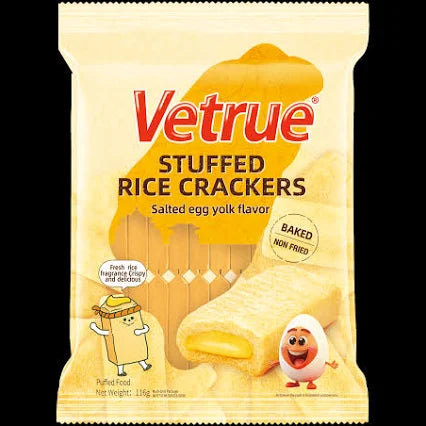 VETRUE STUFFED RICE CRACKERS SALTED EGG YOLK FLAVOR 116G