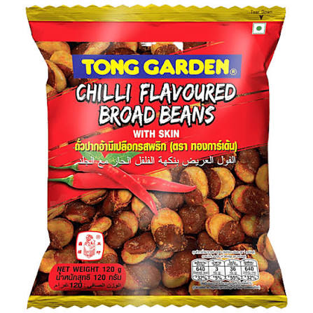 TG CHILLI FLAVOURED BROAD BEANS WITH SKIN 120GM