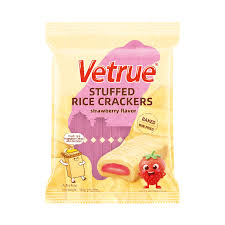 VETRUE STUFFED RICE CRACKERS STRAWBERRY FLAVOR 116G
